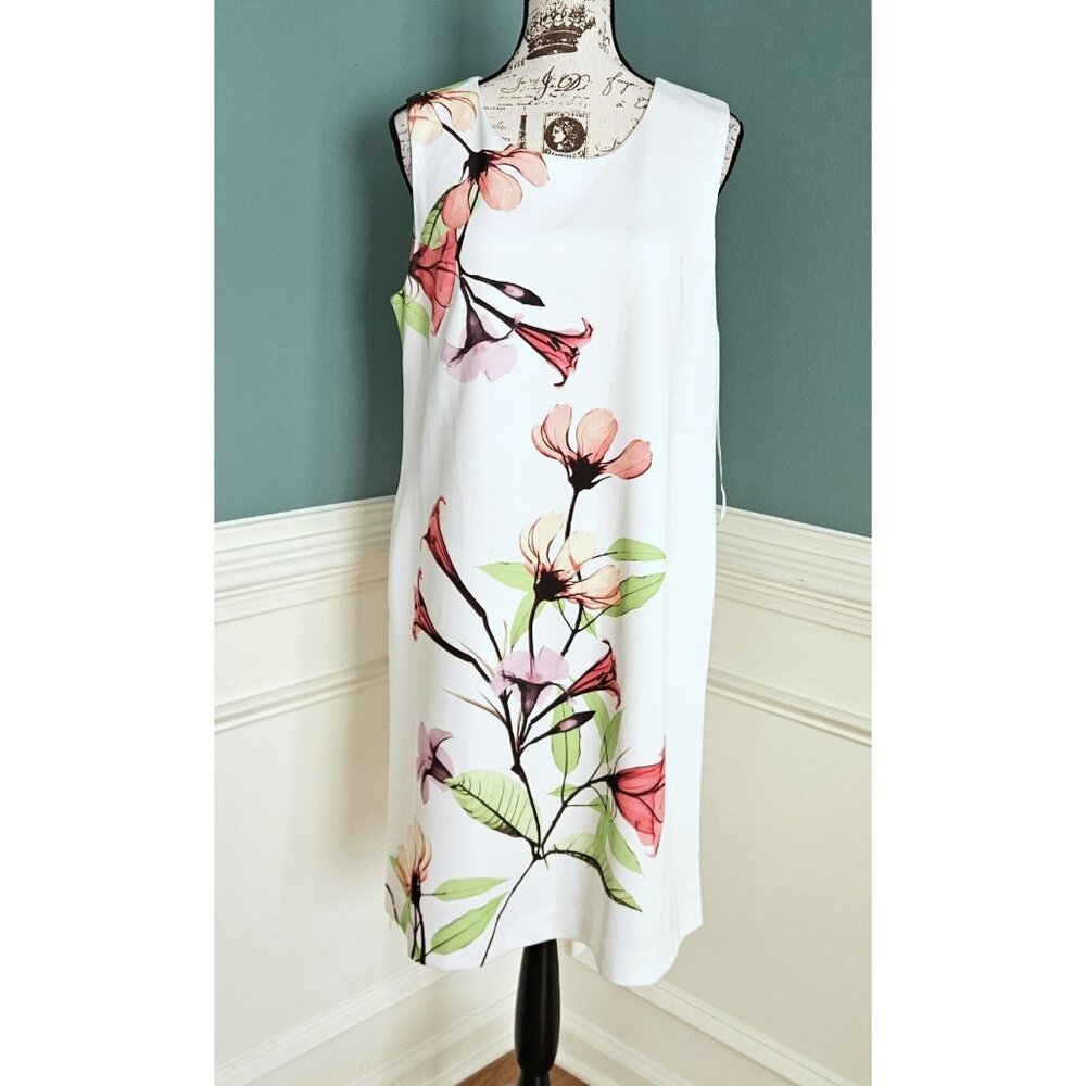 Tommy Hilfiger 14 NWT White Floral Summer Sheath Dress
